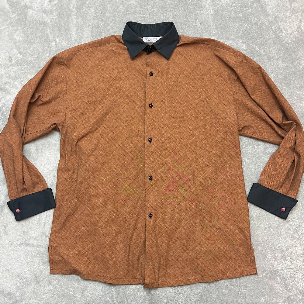 Smokey Joe's Brown cuffed long sleeve button down Shirt men's XXL